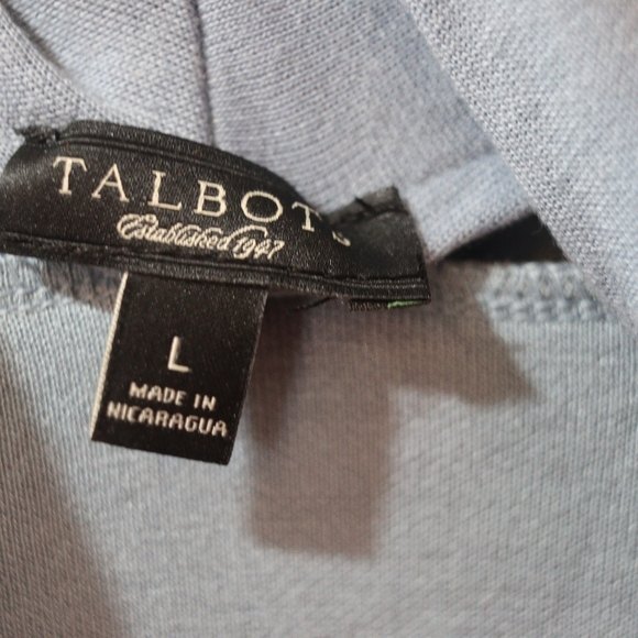 Talbots Slate Blue Asymmetric Button-Front Cardigan Sweater Layering LG - Picture 9 of 11